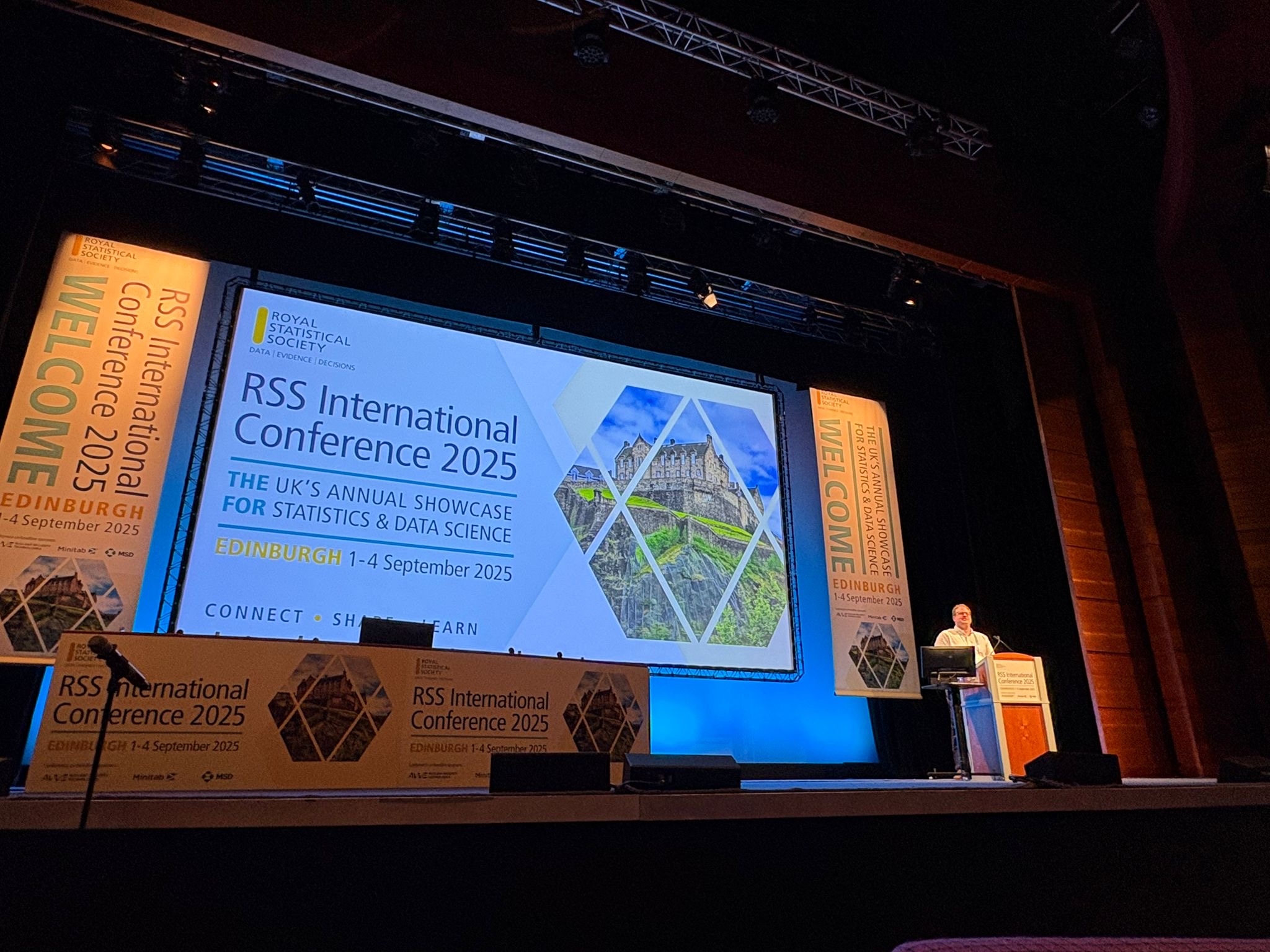 Rowland Seymour speaking at the Royal Statistical Society Conference